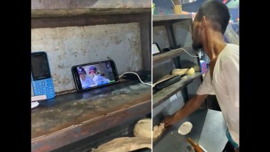 Passion for Cricket! Fan Watches Women’s Ashes 2023 One-Off Test While Making ‘Luchis’ at Eatery in Dhaka, Video Goes Viral