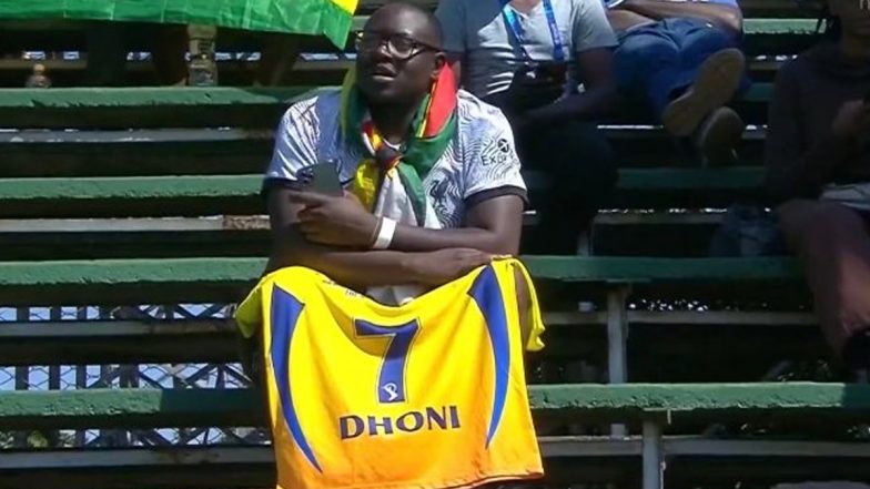 Fan Spotted Watching Zimbabwe vs Netherlands ICC World Cup 2023 Qualifier With MS Dhoni’s CSK Jersey, Picture Goes Viral