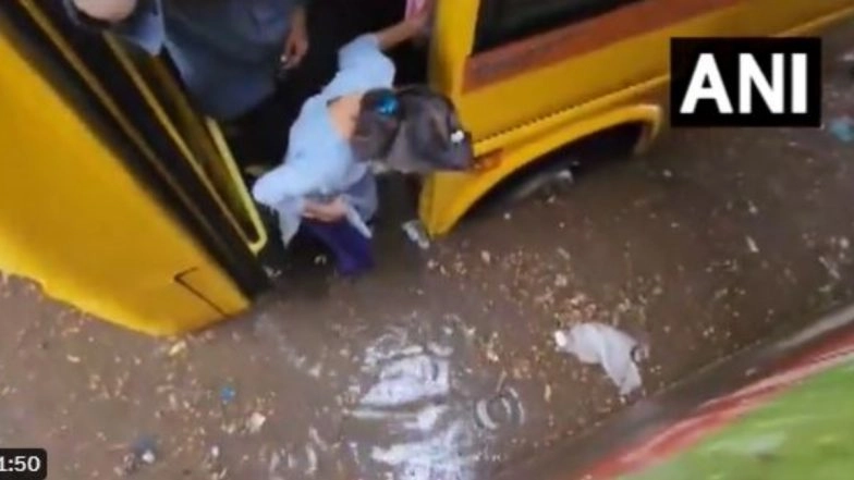 Heavy Rainfall Trigger Water Logging in State, College Bus Stuck in Nadiad Underpass