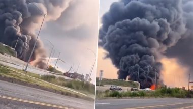 Fuel Tanker Blast in Philadelphia Video: Tanker Truck Explodes After Catching Fire on Highway, Overpass Collapses Due to Massive Explosion