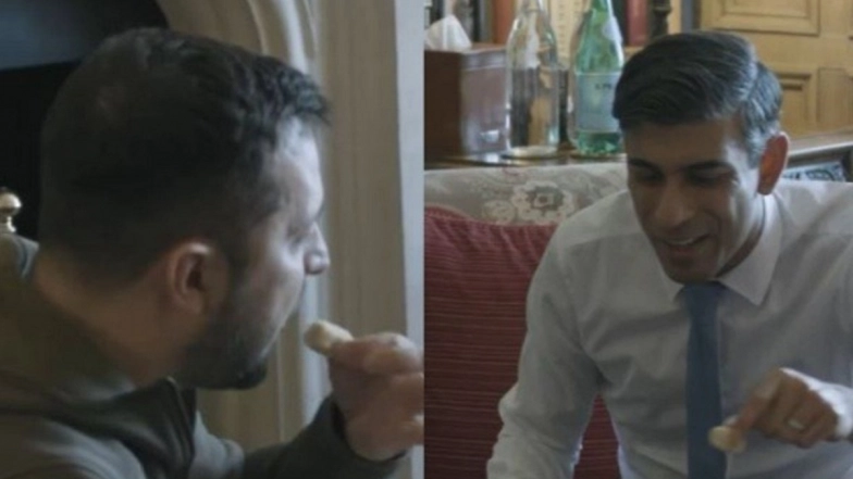 UK PM Rishi Sunak Shares Mother’s Homemade Barfi With Ukraine President Volodymyr Zelenskyy (Watch Video)