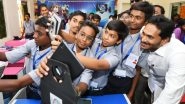 Andhra Pradesh CM YS Jagan Mohan Reddy Sits in Classroom After Launching Interactive Flat Panels in Government Schools