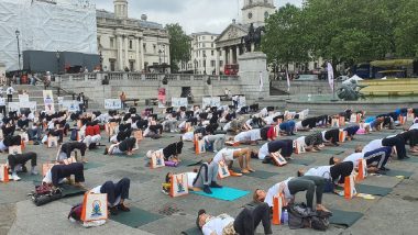 International Yoga Day 2023 Celebrated at Trafalgar Square in London (See Pics and Video)