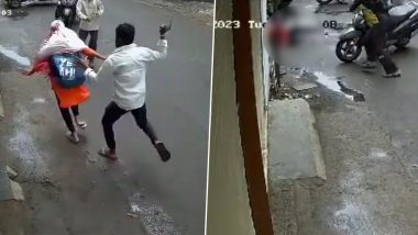 Girl Attacked in Pune Video: Youth Attacks MPSC Student With Machete in Sadashiv Peth Area, Chilling Video Surfaces