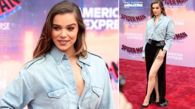Hailee Steinfeld Makes Heads Turn in Denim Shirt and Thigh-High Slit Skirt at Spider-Man: Across the Spider-Verse’s LA Premiere (View Pics)