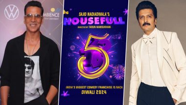 Housefull 5: Akshay Kumar and Riteish Deshmukh’s Biggest Comedy Franchise Returns! Tarun Mansukhani’s Film To Arrive in Theatres on Diwali 2024 (View Poster)