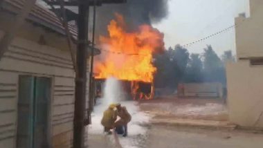 West Bengal Fire Video: Blaze Erupts at Chemical Factory in Howrah, No Casualty Reported