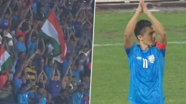 Sunil Chhetri and Indian Football Team Players Perform Iconic Viking Clap For Fans After Victory Against Pakistan in SAFF Championship 2023 (Watch Video)