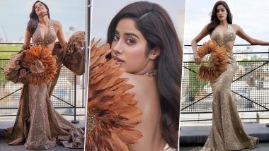 Janhvi Kapoor at Animal Ball! Actress Stuns in Shimmery Gown With Plunging Neckline by Manish Malhotra at the Event (View Pics & Video)