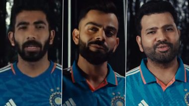 Virat Kohli, Rohit Sharma and Jasprit Bumrah in New Team India Jerseys! Catch First Look of Indian Cricket Stars in Adidas Kits (See Pics and Video)