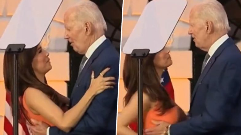 Joe Biden Groped Eva Longoria? Video of US President Touching Actress 'Inappropriately' and Making 'Cringe' Joke Goes Viral