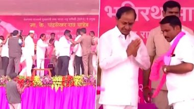 BRS Spreads Wings in Maharashtra, Several Leaders Join Party in Presence of Telangana CM K Chandrasekhar Rao (Watch Video)