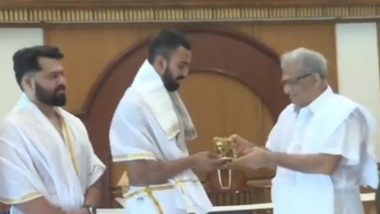 KL Rahul Visits Sri Kshetra Dharmasthala Manjunatha Swamy Temple For Blessings As He Recovers From Injury