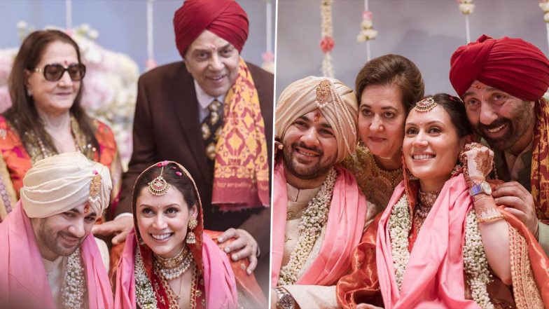 Sunny Deol and Wife Pooja, Dharmendra and His First Wife Prakash Kaur and Other Family Members’ Pics With Newlyweds Karan Deol-Drisha Acharya Are Unmissable