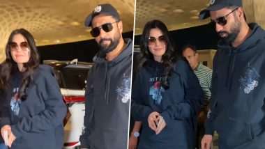 Vicky Kaushal and Katrina Kaif Clicked at Mumbai Airport, Couple Jet Off to Undisclosed Location (Watch Video)