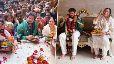 Kuldeep Yadav Visits Banke Bihari Temple in Vrindavan, Shares Picture With Mother Usha Yadav On Instagram (See Post)