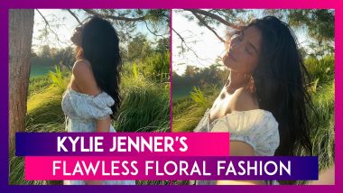 Kylie Jenner Embraces The Summer Trend In White Floral Printed Dress