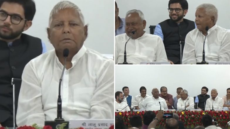 'Get Married, It's Not Too Late Even Today': Lalu Prasad Yadav's Advice to Rahul Gandhi Makes Everyone Laugh at Opposition's Press Conference in Patna (Watch Video)