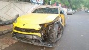 Delhi Car Accident: Speeding Lamborghini Hits Auto-Rickshaw in CR Park Area Leaving Two Injured; Son of Businessman Arrested