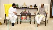 Lok Sabha Speaker Om Birla Pays Courtesy Visit to Maharashtra CM Eknath Shinde in Mumbai (See Pics and Videos)