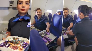 MS Dhoni’s Sweet Gesture Towards Female Cabin Crew Will Melt Your Heart! (Watch Video)