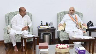 Manipur Violence: CM N Biren Singh Meets Union Home Minister Amit Shah in Delhi, Briefs About Prevailing Situation
