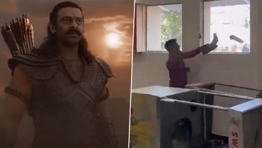 Adipurush: Angry Prabhas Fans Vandalise Theatre in Patancheru Over Poor Sound System During Screening; Video of Men Smashing Glass Panes Go Viral – WATCH