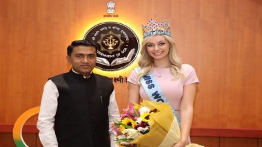 Miss World 2022 Karolina Bielawska in India, Reigning Miss World Meets Goa CM Pramod Sawant (View Pics)