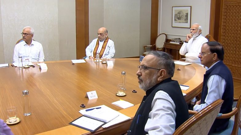 PM Modi Meeting Video to Review Odisha Train Accident: Indian Prime Minister, Home Minister Amit Shah Hold High-Level Meeting to Take Stocks of Situation After Balasore Train Mishap