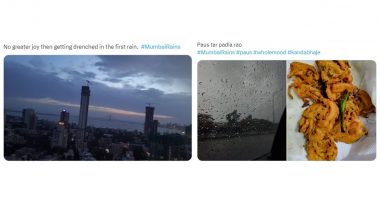 First Rain in Mumbai 2023 Images, Videos, #MumbaiRains Tweets and Wishes Go Viral As Netizens Welcome Monsoon Season in Maximum City