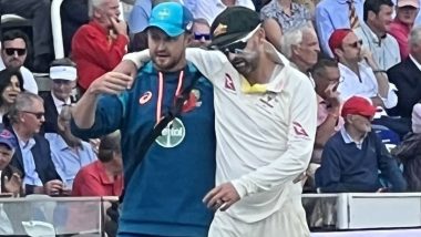 Nathan Lyon Injury: Aussie Spinner Limps Off the Field With Injured Calf During ENG vs AUS Ashes 2023 2nd Test (Watch Video)