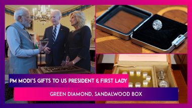 PM Modi Gets Warm Welcome At White House; Indian Prime Minister Gifts Green Diamond, Sandalwood Box To US President Joe Biden & First Lady Jill Biden