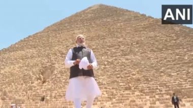 PM Narendra Modi With Egypt Counterpart Mostafa Madbouly Visits Pyramid of Giza in Cairo (Watch Video)
