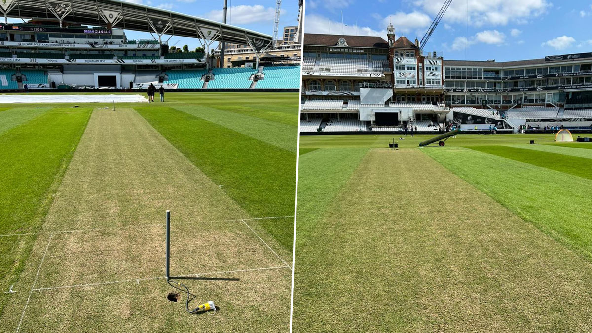 Dinesh Karthik Shares Pictures of Oval Pitch Two Days Ahead of India vs Australia ICC WTC 2023 Final | 🏏 LatestLY