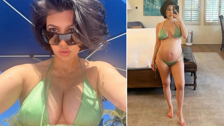 Travis Barker's Wife Kourtney Kardashian Flaunts Cleavage and Baby Bump in Green Bikini (View Pics)
