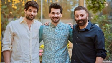 Karan Deol Can’t Contain His Happiness As He Poses With His ‘Best Men’ Sunny Deol and Rajveer Deol (View Pic)