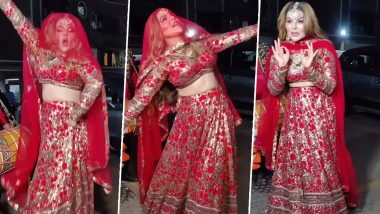 Rakhi Sawant Dances in Red Lehenga at Her Breakup Party As She Rejoices Over Divorce With Adil Durrani (Watch Video)