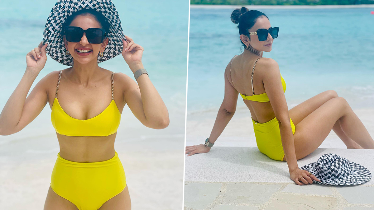 1200px x 675px - Rakul Preet Singh Serves Major Beach Style Goals in a Neon Bikini Set and  MoirÃ© Hat! See Actress' Sexy Pics From Her Vacay in Maldives | ðŸ‘— LatestLY