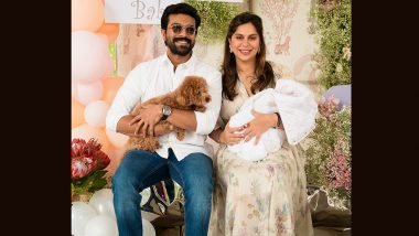 Upasana Konidela Drops First Family Photo With Ram Charan, Newborn Daughter and Their Pooch and It’s Adorable! (View Pic)