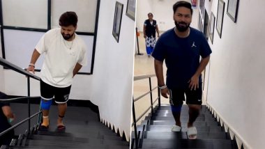 ‘Not Bad Yaar Rishabh’ Rishabh Pant Shares Video of Him Climbing Stairs Without Crutches (Watch Video)