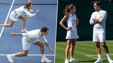 Roger Federer and Princess of Wales Join Wimbledon Ball Boys and Girls For An Exciting Day Out at The Championships (View Pics)