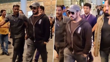 Fans Rush To Click Salman Khan’s Pics As He Gets Spotted at Mumbai Airport (Watch Video)