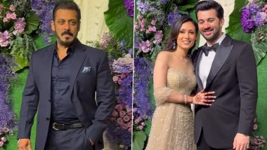 Karan Deol-Drisha Acharya Wedding Reception: Salman Khan Makes Stylish Entry in Suit at the Event (Watch Video)