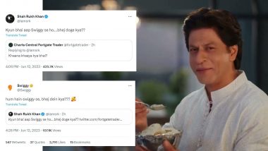 'Hum Hain Swiggy Se' Shah Rukh Khan Mentions Swiggy During #AskSRK Session, and Food Delivery App's Reply to His Tweet Is Too Sweet!