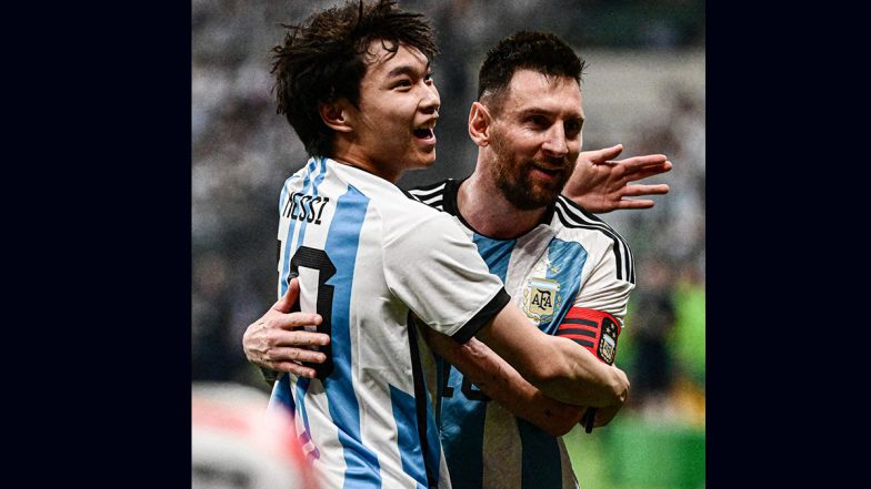 Spectator Invades Pitch and Hugs Lionel Messi During Argentina vs Australia International Friendly Match At Beijing (Watch Video)