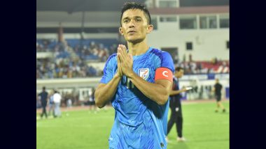 Sunil Chhetri Goal Video: Watch Indian Captain Score Stunning Side-Volley to Hand his Side Lead During IND vs KUW SAFF Championship 2023 Football Match