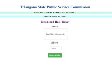 TSPSC Group 4 Admit Card 2023 Released at tspsc.gov.in: Telangana Public Service Commission Releases Hall Ticket for July 1 Examination, Get Direct Link and Know Steps To Download