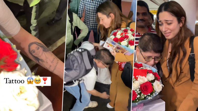 Tamannaah Bhatia Overwhelmed After Die-Hard Fan Touches Her Feet and Gets Actress' Name Tattooed on Arm (Watch Video)