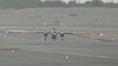 DRDO and Indian Navy Successfully Test Flight Transfer of Command and Control Capabilities of Made-in-India Tapas Drone at Karwar Naval Base, UAV Lands Back at ATR After Take Off (Watch Video)