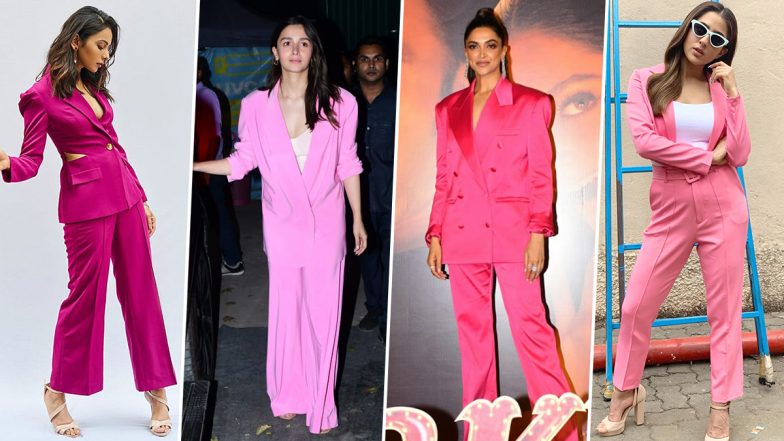Deepika Padukone, Alia Bhatt & Other Actresses Looking Pretty in Pink Pantsuits